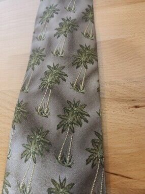 Wild Ties Palm Tree Novelty Silk Tie Extra Long Tropical Coastal Resort